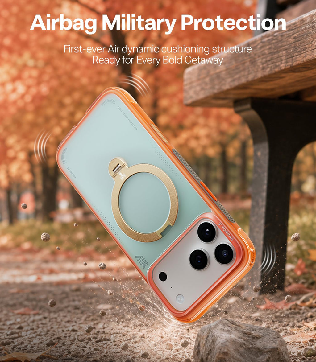TORRAS Ostand Q3 Air for iPhone 15 Pro Max Case with Stand, Shockproof