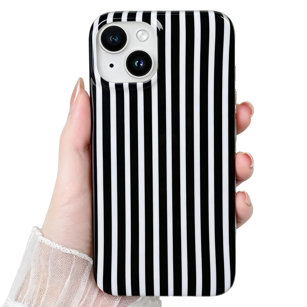 Cute Striped Case for iPhone 12 Pro Max 6.7",Pink/Yellow