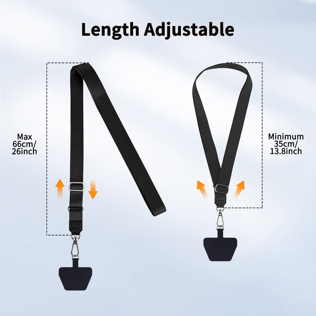 CACOE Phone Lanyard, Black+Gray, 2 Pack