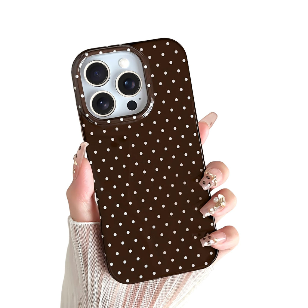 Yeddabox for iPhone 14 Plus Case Cute Polka Dot Phone Case Soft TPU Slim Shockproof Phone Cover for Women Girls, White