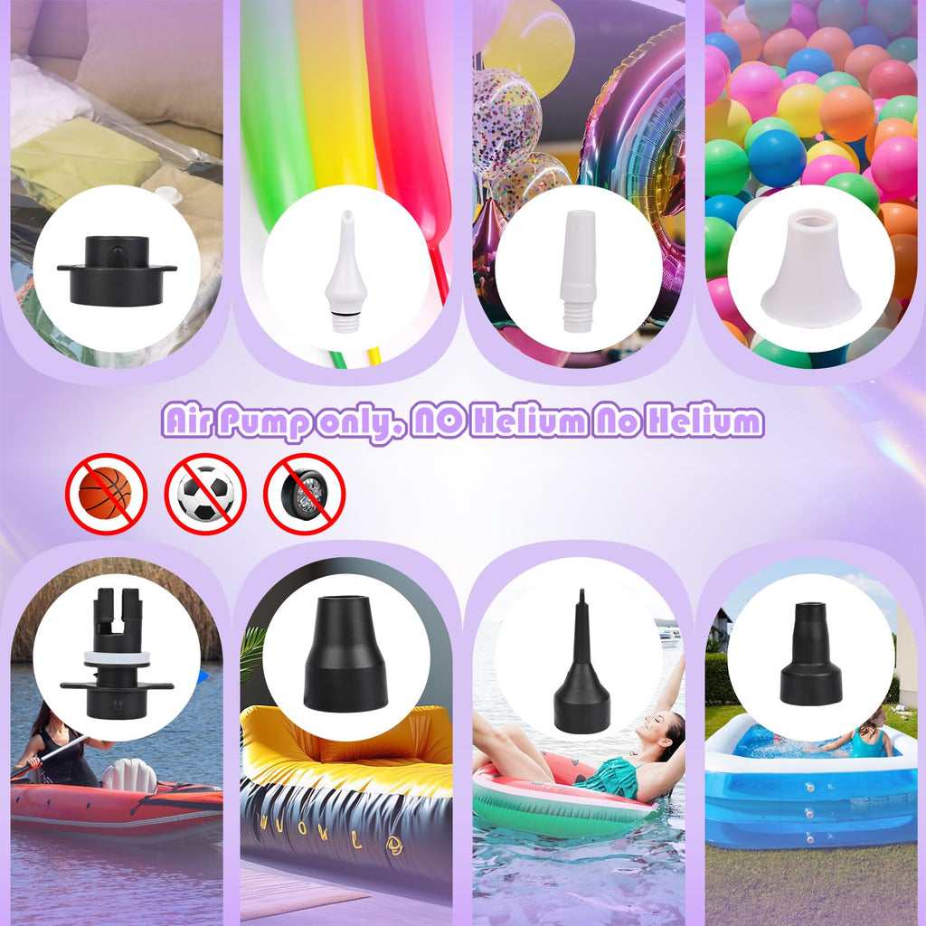 Electric Balloon Pump, Portable Electric Balloon Blower Machine Balloon Air Pump Dual Nozzle 110V 600W Balloon Inflator for Party Decorations