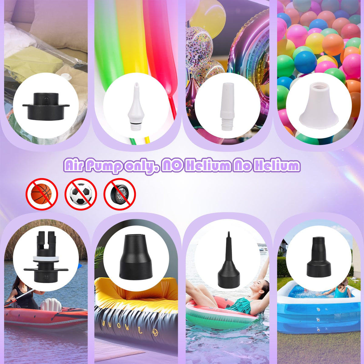Electric Balloon Pump, Portable Electric Balloon Blower Machine Balloon Air Pump Dual Nozzle 110V 600W Balloon Inflator for Party Decorations