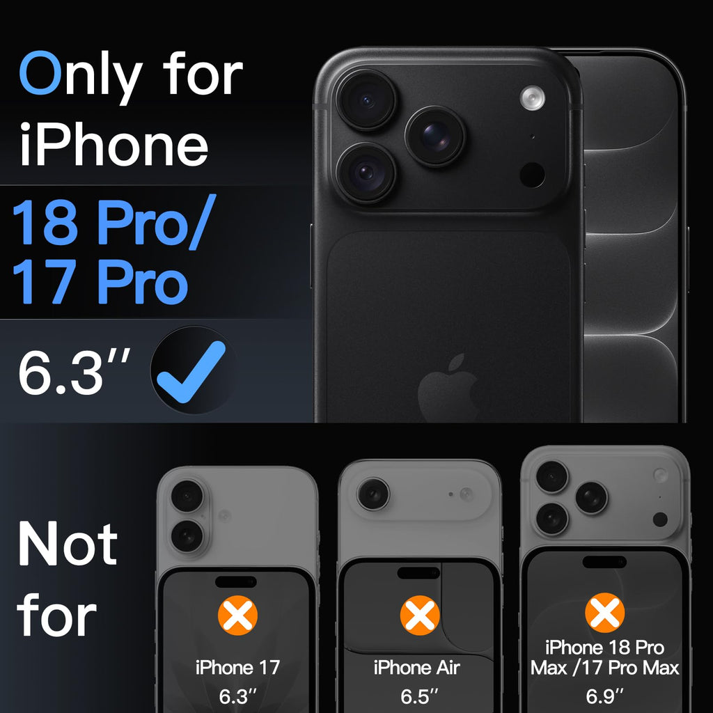 JETech Screen Protector for iPhone 18 Pro Max/17 Pro Max, 3-Pack