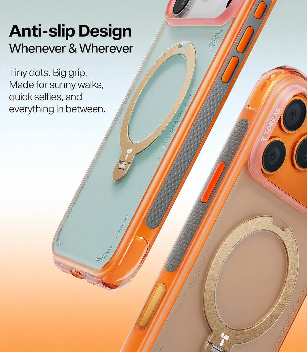 TORRAS Ostand Q3 Air for iPhone 15 Pro Max Case with Stand, Shockproof