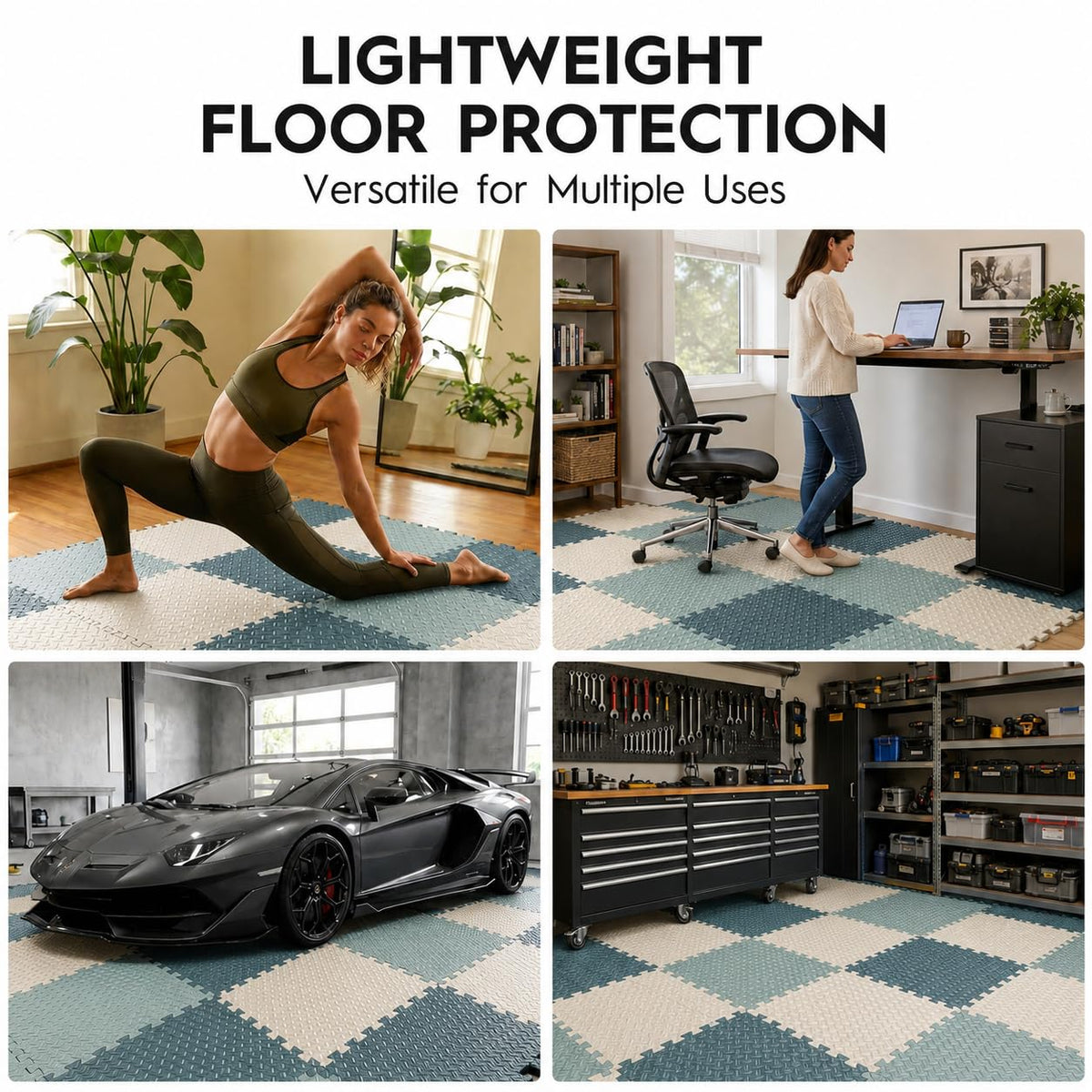 18 Pcs EVA Foam Floor Tiles, Puzzle Exercise Mat Set for Gym