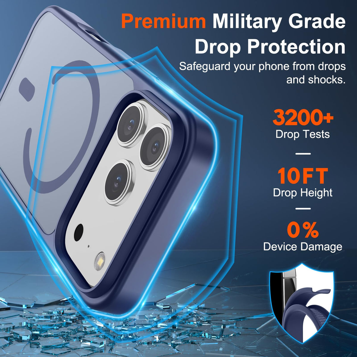 SUPFINE Magnetic for iPhone 18 Pro Max/17 Pro Max Case Dark Blue