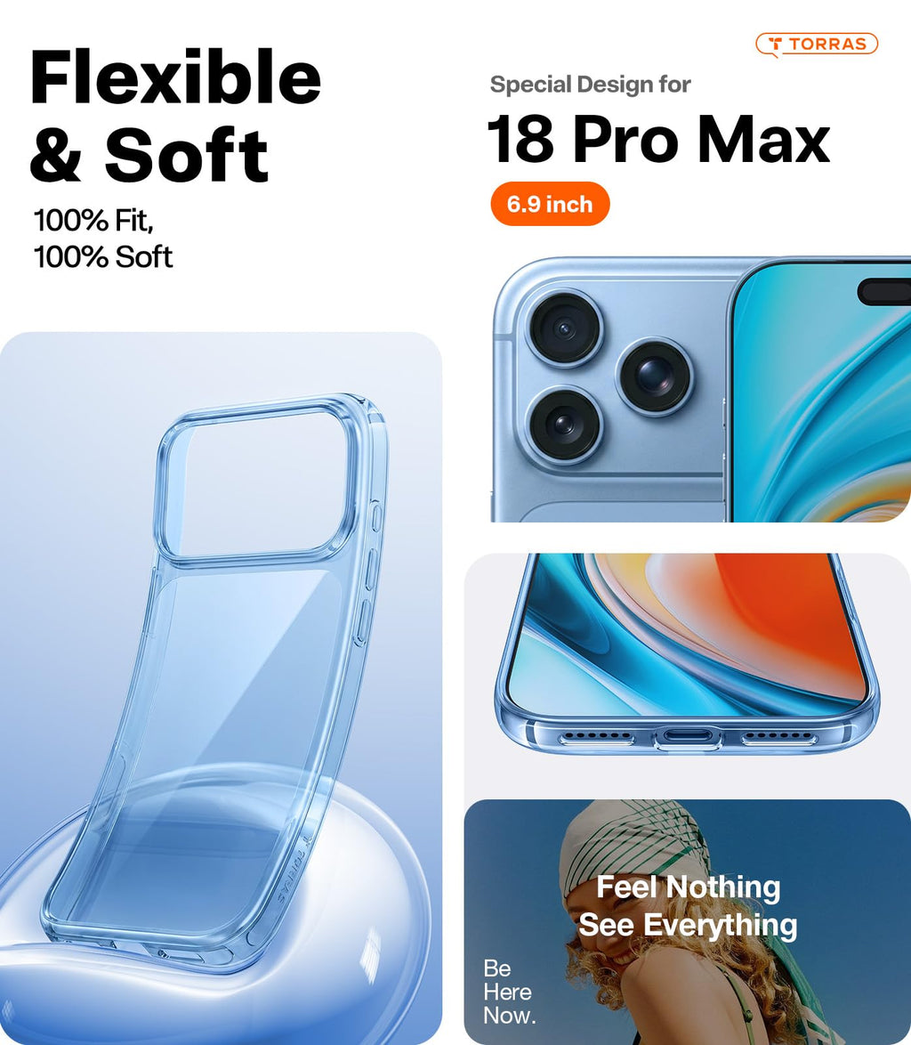 TORRAS for iPhone 14 Pro Max Case, Anti-Yellowing, Crystal Clear