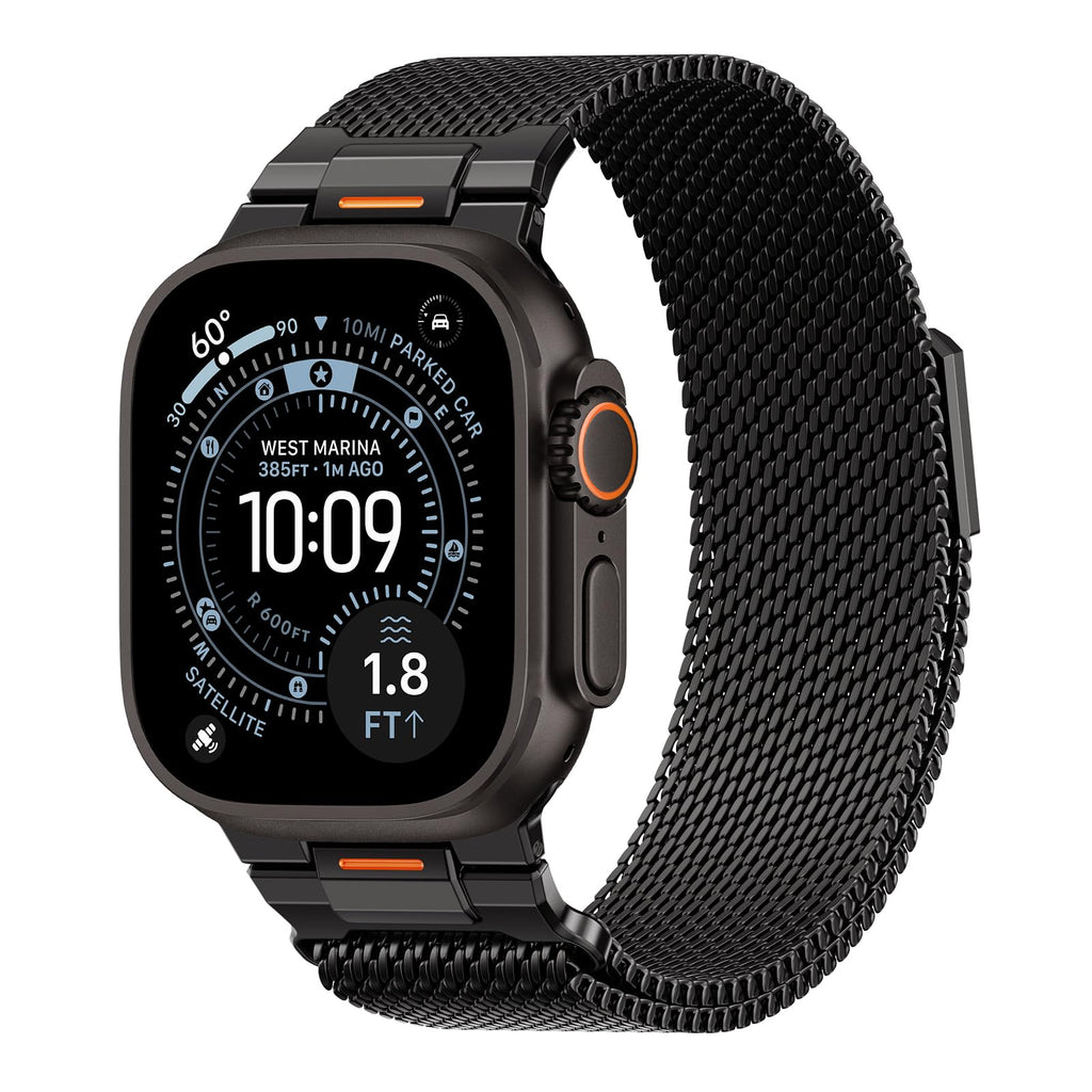 BXUXOHS Milanese Loop for Apple Watch Ultra 4/3/2 Band 49mm 44/45/46mm Men