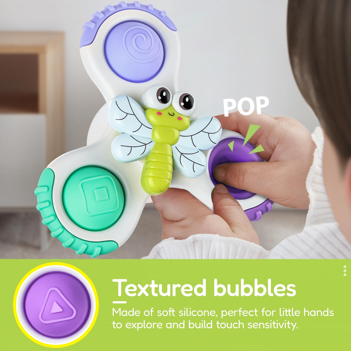 ALASOU Pop Suction Cup Spinner Airplane Travel Toys for 1 Year Old Boy Girl