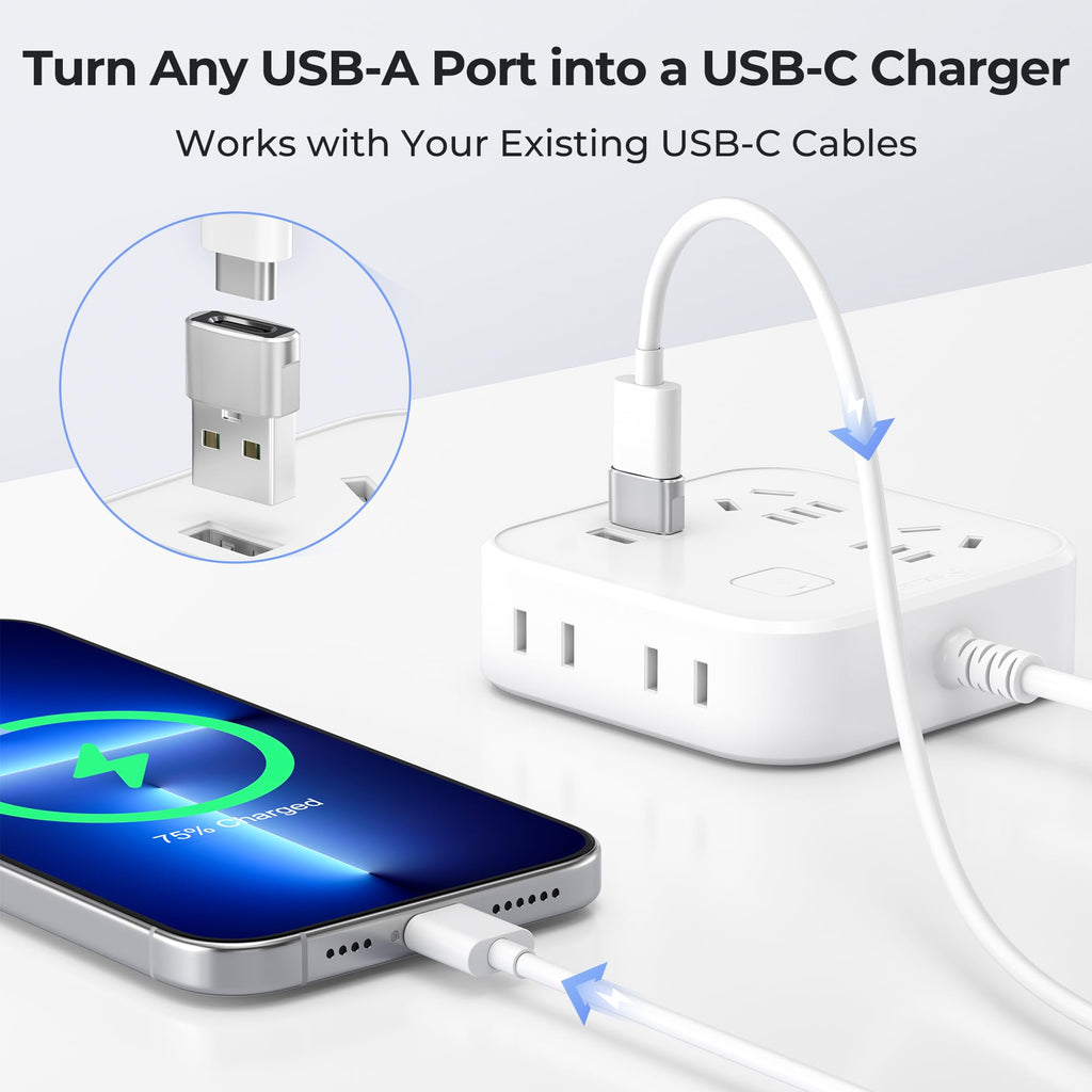 Basesailor USB C Female to USBA Male Adapter,Type C Charger Cable Connector