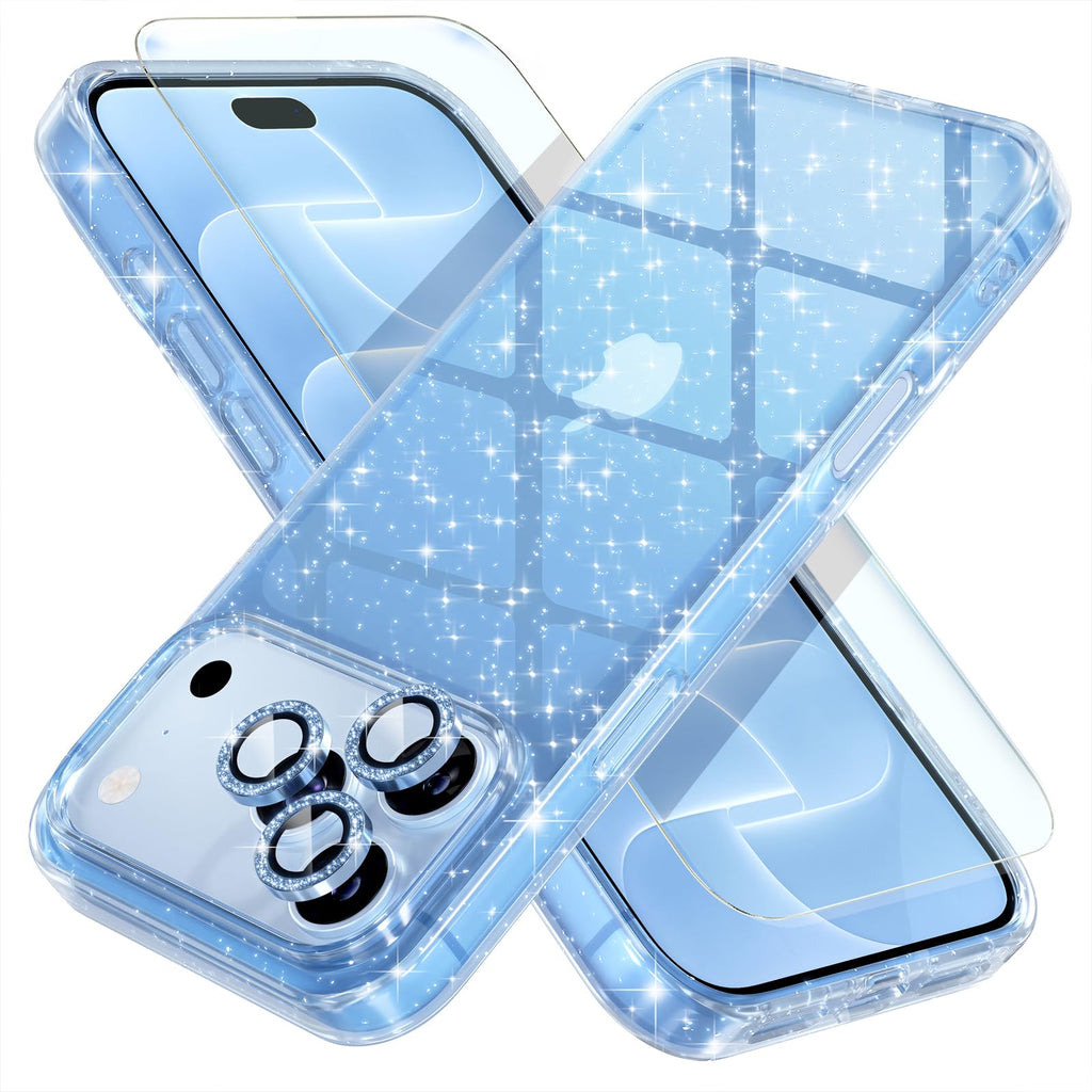 Choiche for iPhone 18 Pro Max Case Clear Women Girly (Glitter Clear)