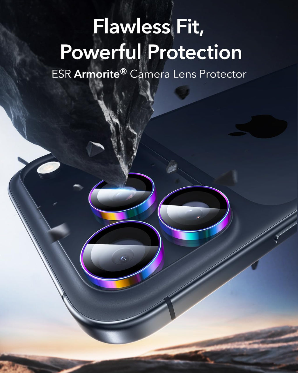 ESR for iPhone Duo Camera Lens Protector, 2 Pack, Black
