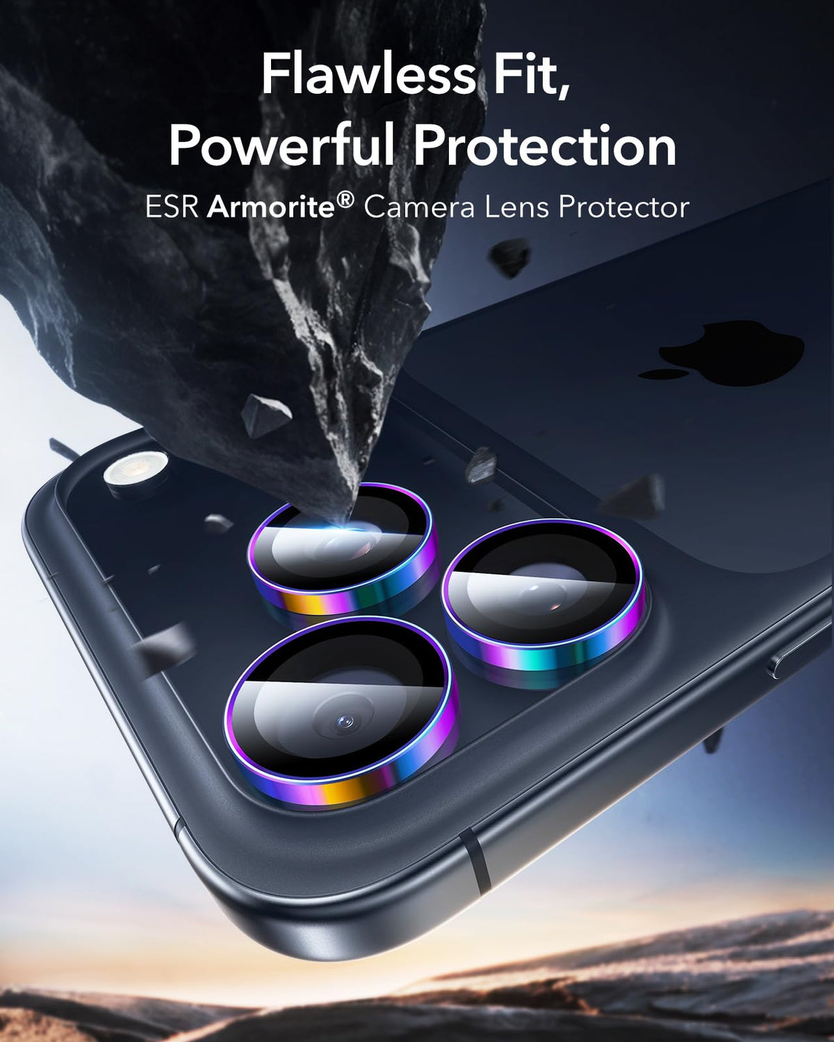 ESR for iPhone Duo Camera Lens Protector, 2 Pack, Black