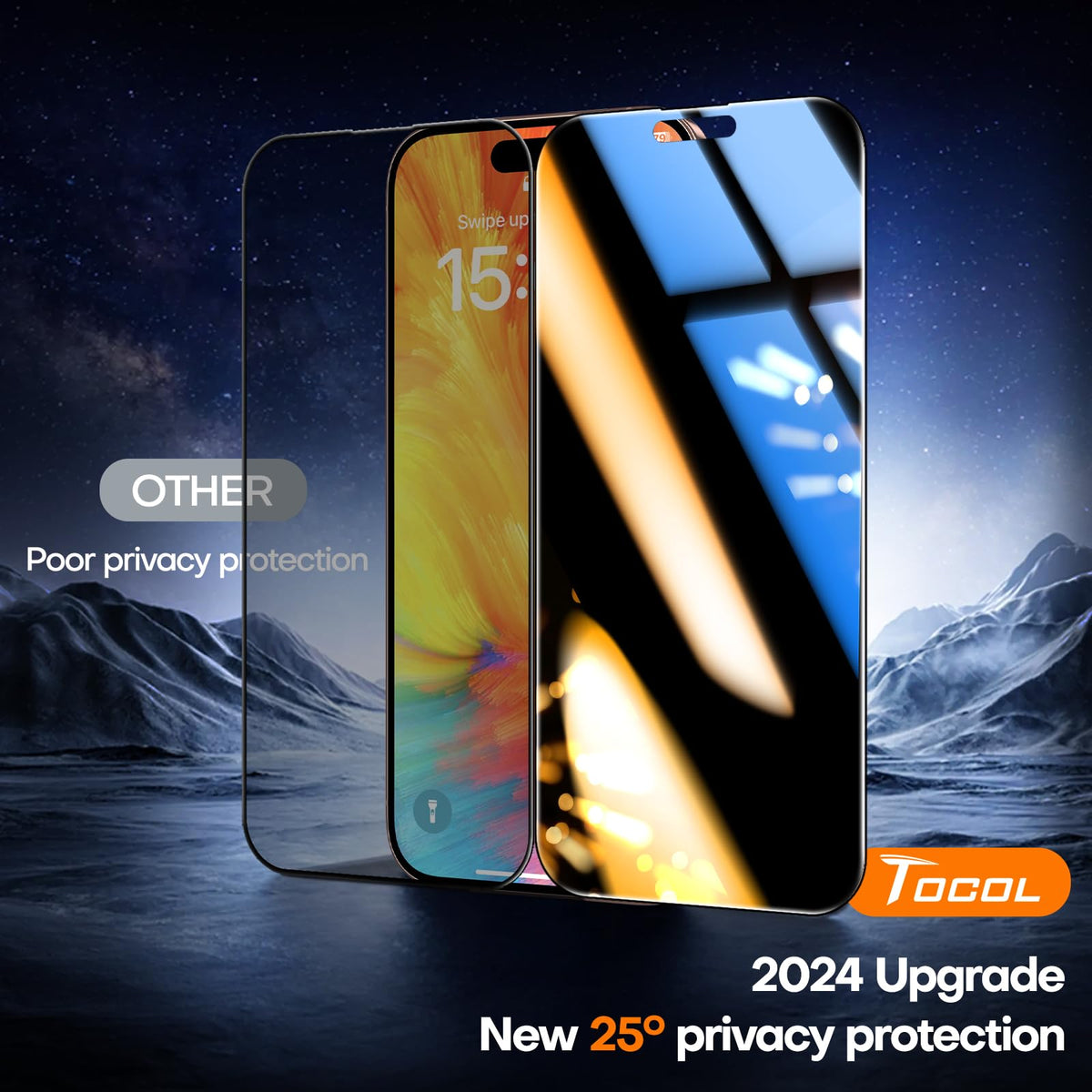 TOCOL for iPhone 17 Pro Max Screen Protector, Easy Installation