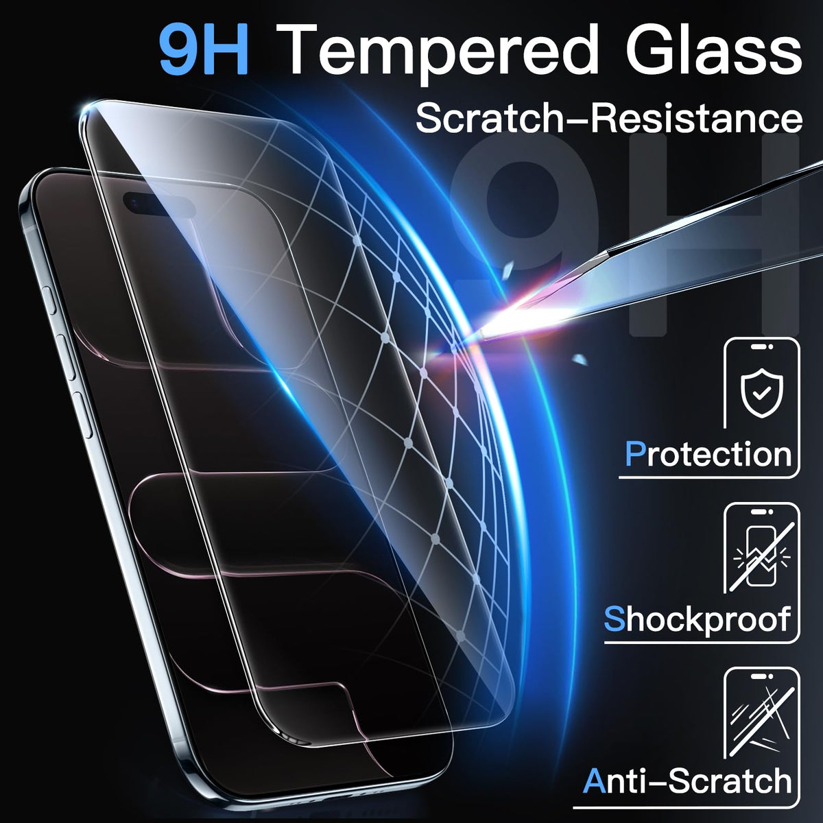 JETech Screen Protector for iPhone 18 Pro Max/17 Pro Max, 3-Pack