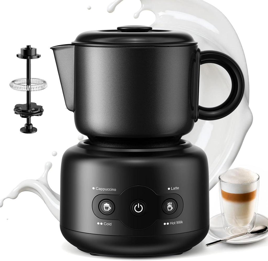 Kismile 4-in-1 Electric Milk Frother, Automatic Milk Frother with Spout