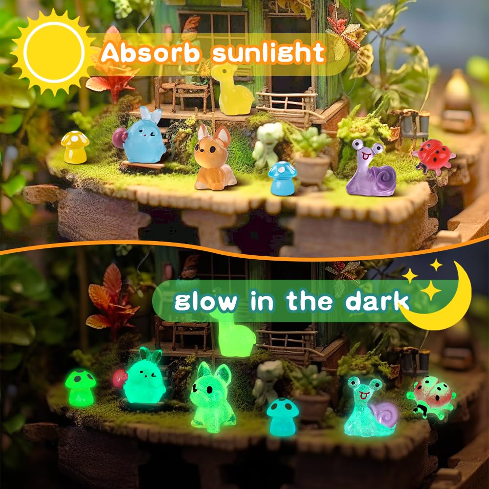 DIYDEC 40PCS Christmas Mini Ducks Figures Toys Miniature Resin Animal Decor