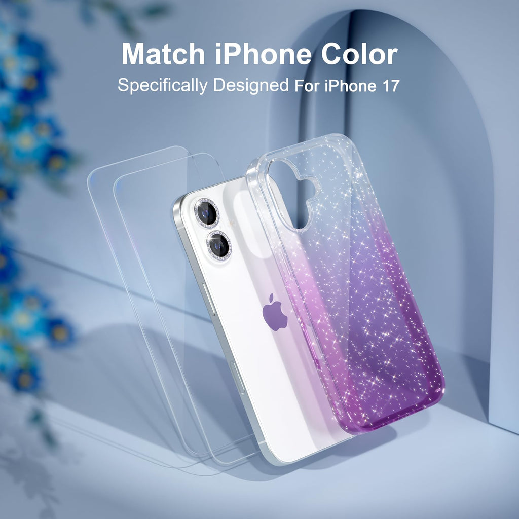 Choiche for iPhone 18 Pro Max Case Clear Women Girly (Glitter Clear)