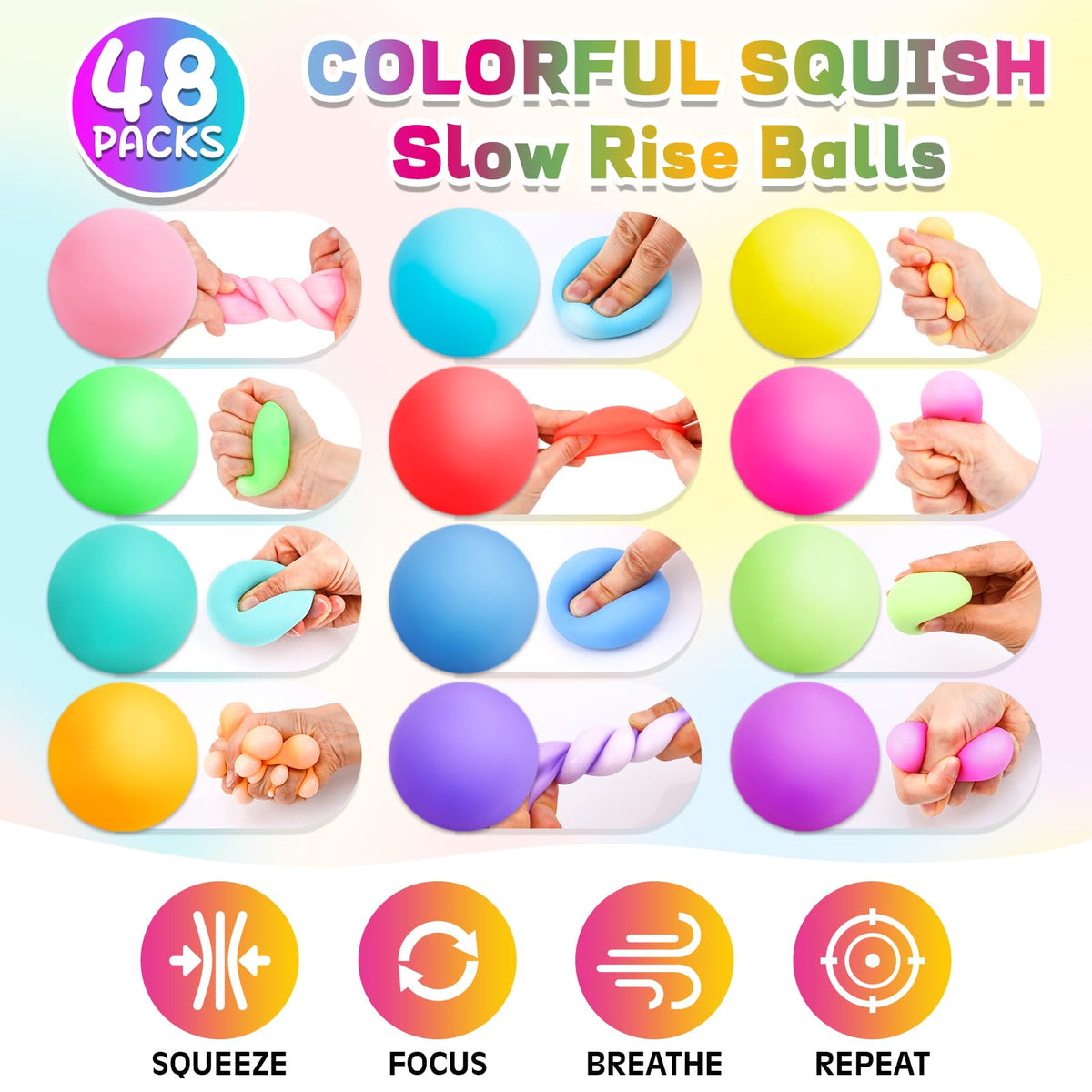 VISCOO 12 Pack Slow Rising Stress Cube, Stress Balls Fidget Squishy Toys