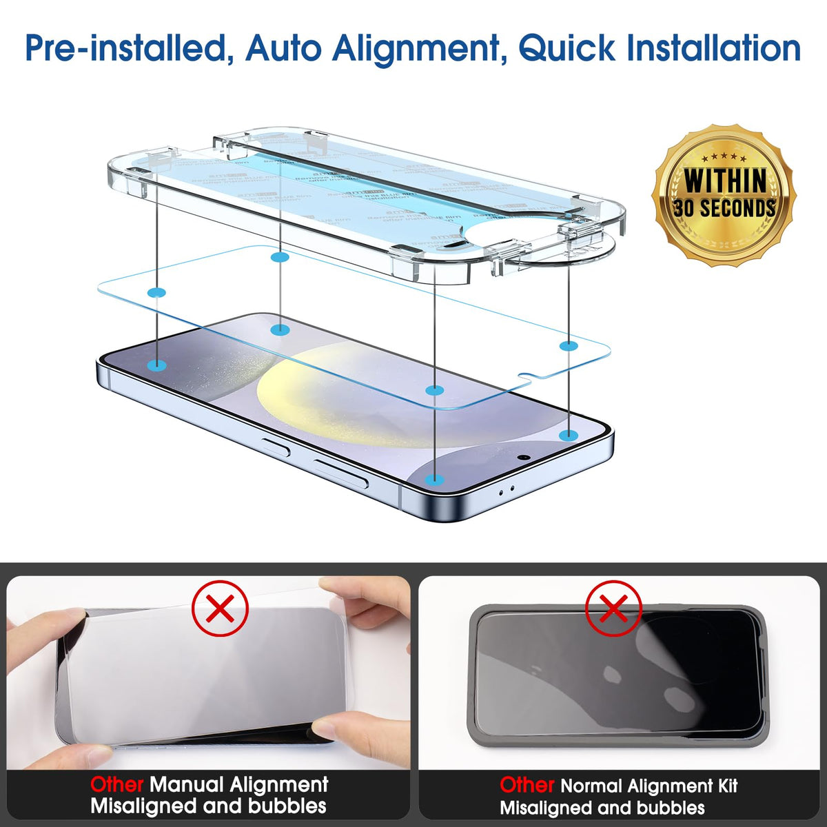 amFilm OneTouch for Samsung Galaxy S24 Ultra Screen Protector TemperedGlass