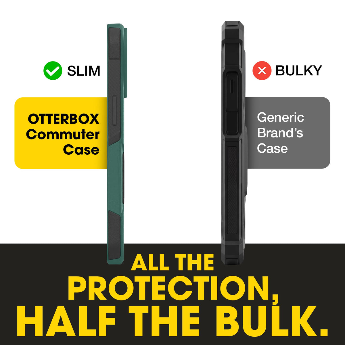 OtterBox iPhone 17e, 16e, 15, 14, & 13 Commuter Series Case - Black, Slim & Tough, Pocket-Friendly, with Port Protection - Thin & Protective iPhone Case, Dual-Layer, Impact Absorbing iPhone Case