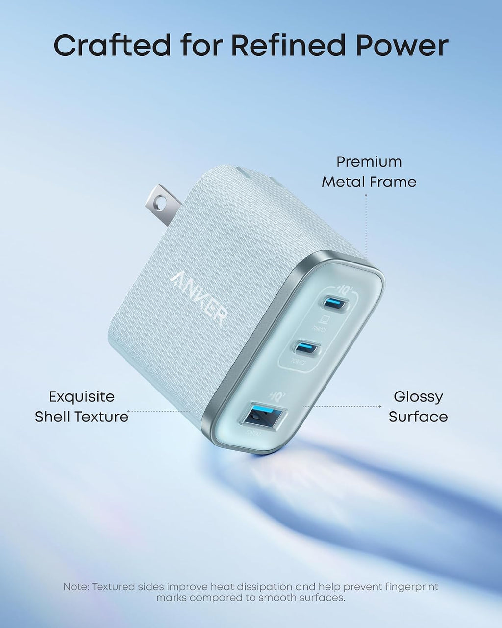 Anker Nano 70W Max 3-Port Fast Charger USB C, Type C Charger Fast Charging