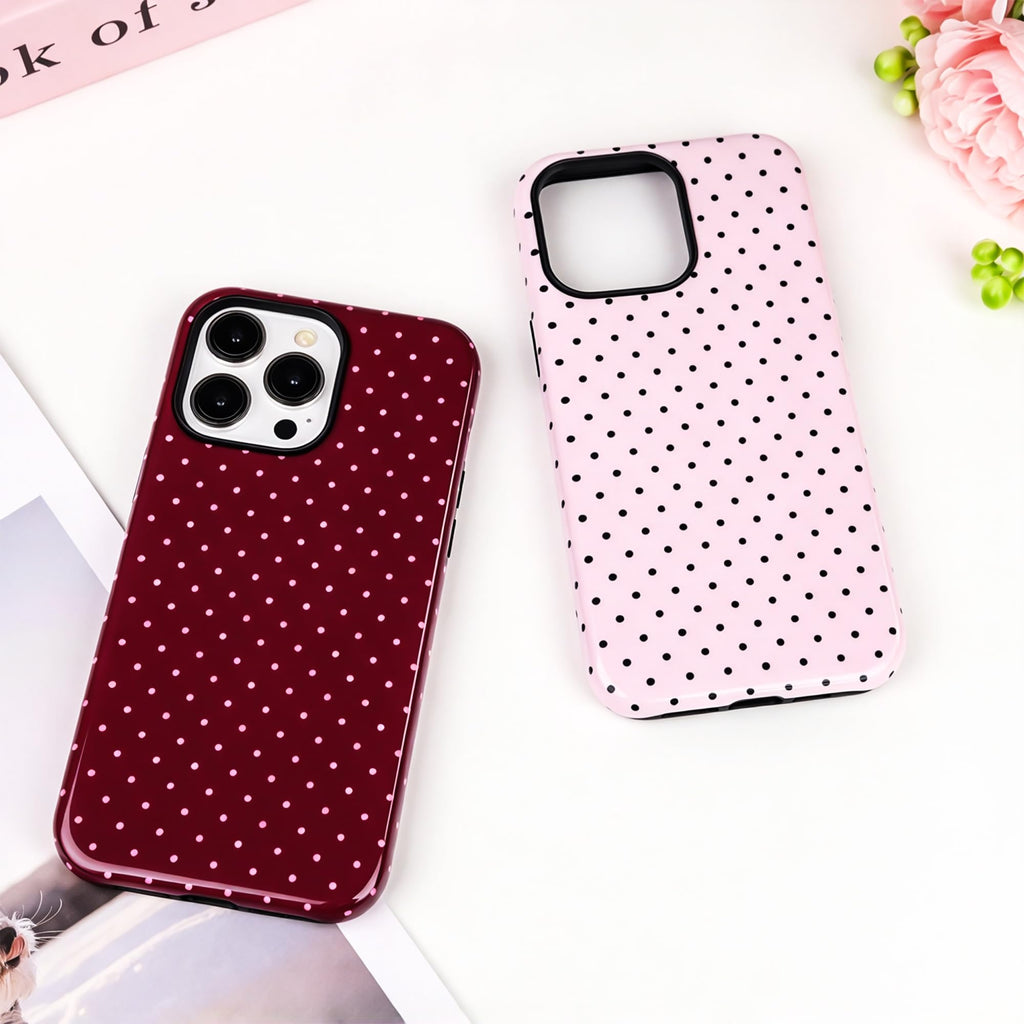 Polka Dot Pattern Phone Case for iPhone 16 Pro Max 6.9", Navy
