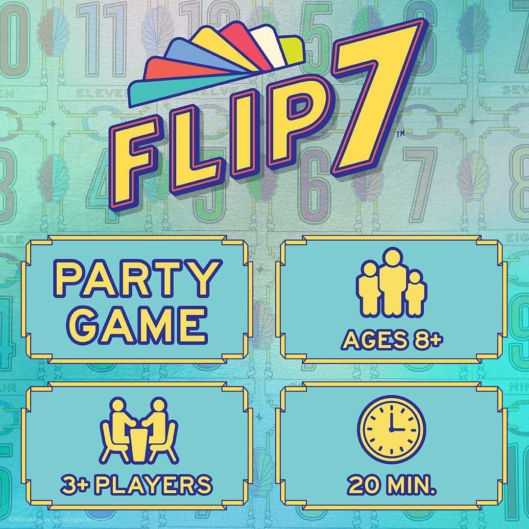 USAOPOLY Flip 7 Card Game, The Ultimate Blend of Press Your Luck Strategy