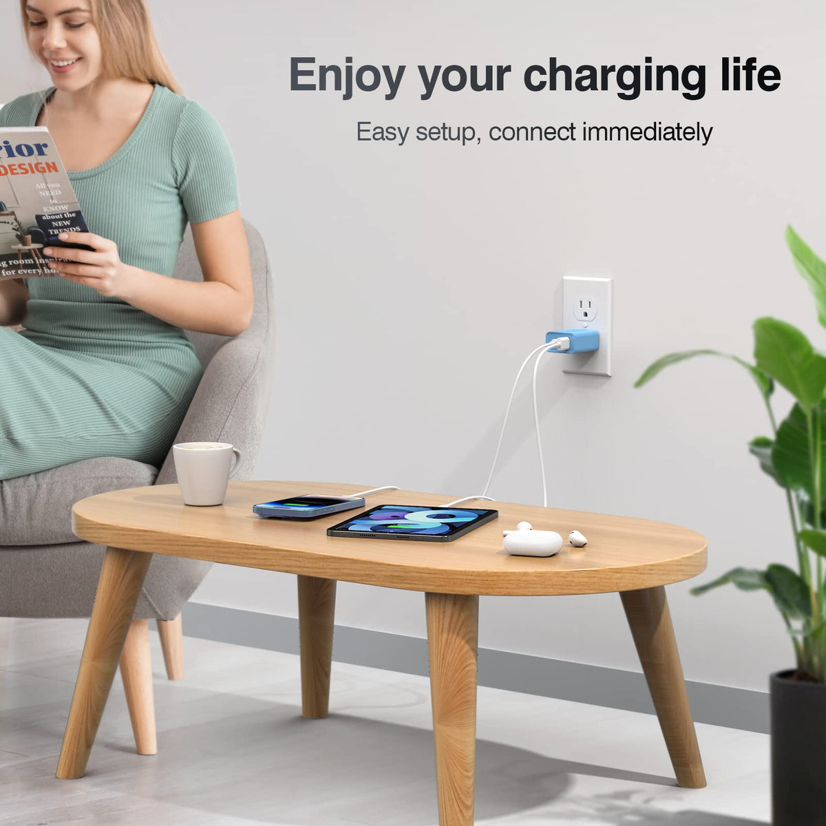 [2 Pack] 20W USB C Charger Block, Fast Charging Dual Port Wall Charger
