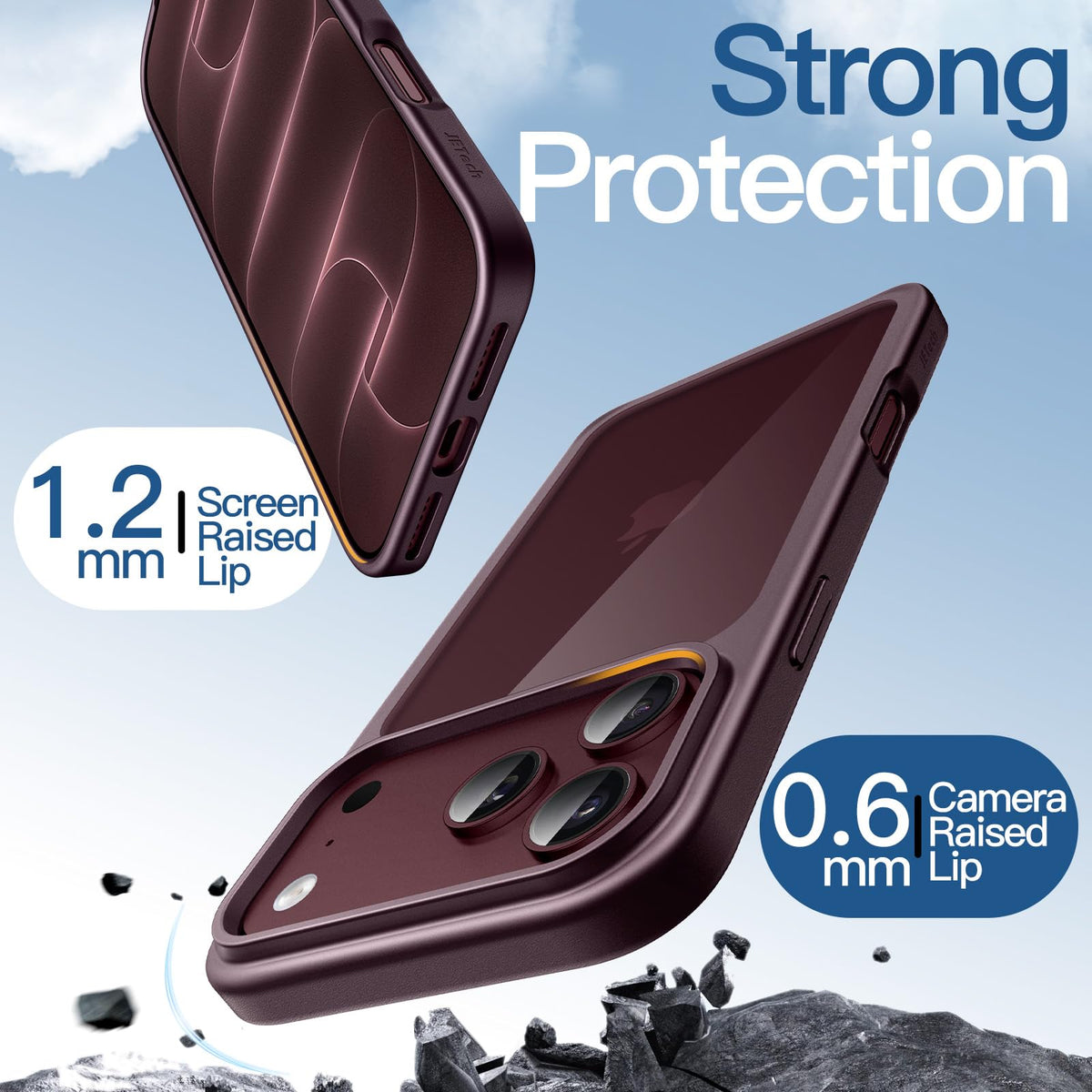 JETech Case for iPhone 17 Pro Max, Anti-Yellowing, Black