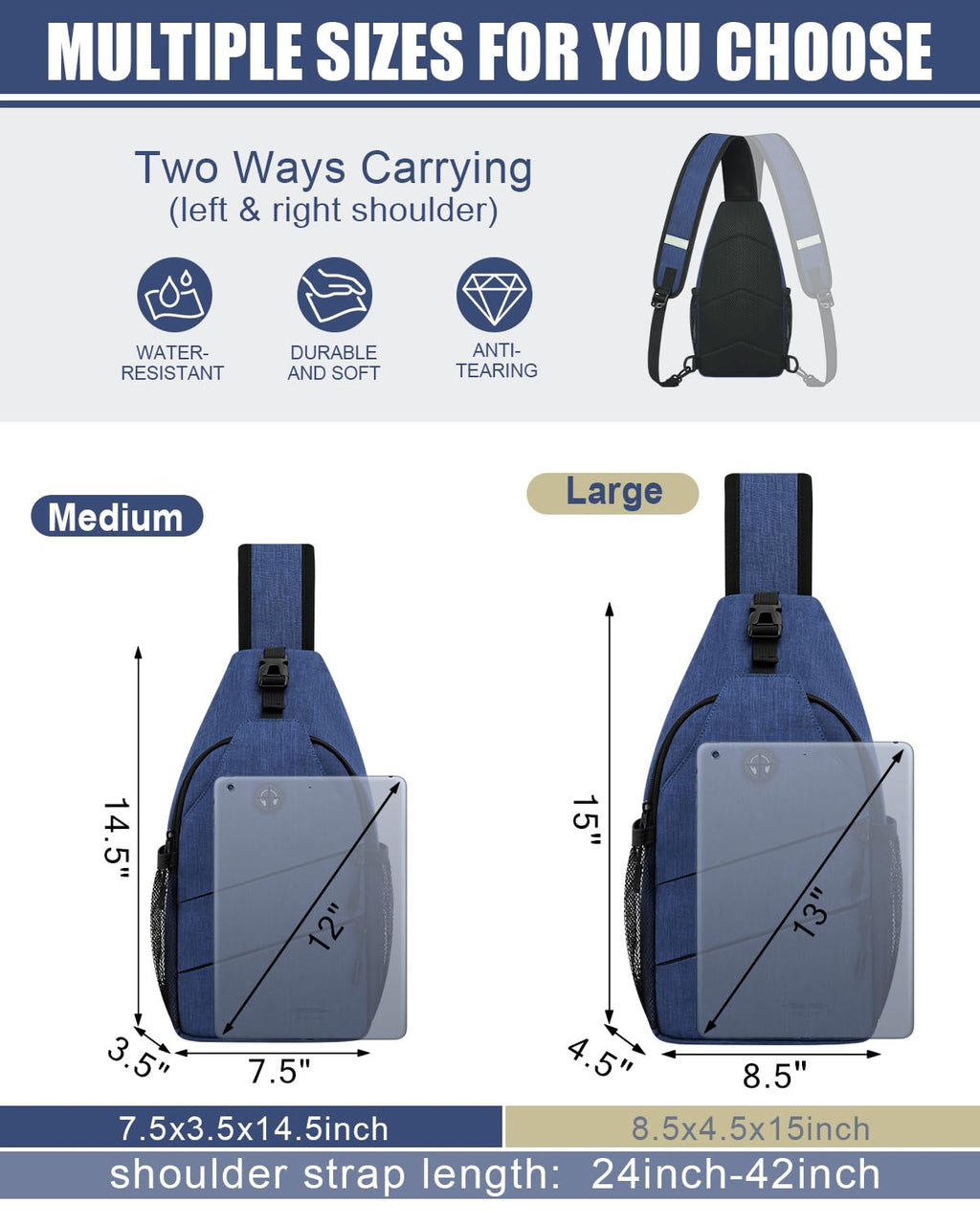 Pritent Crossbody Bags for Women Men Trendy Sling Bag Backpack Casual Chest Bag with Convertible Shoulder Strap