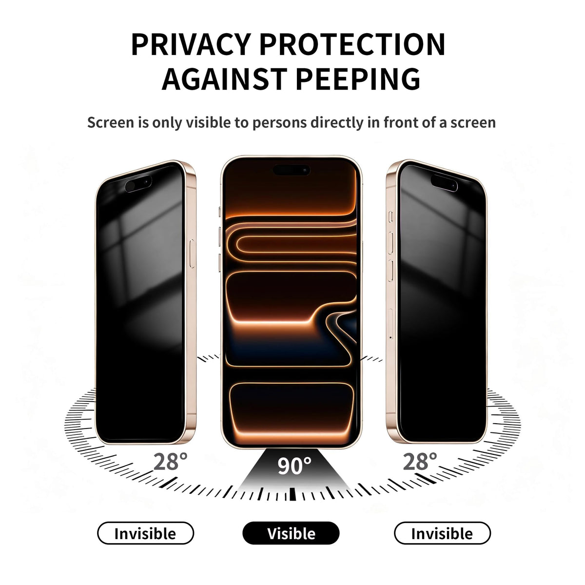 2 Pack Privacy Screen Protector for iPhone 14 Pro Max Purple