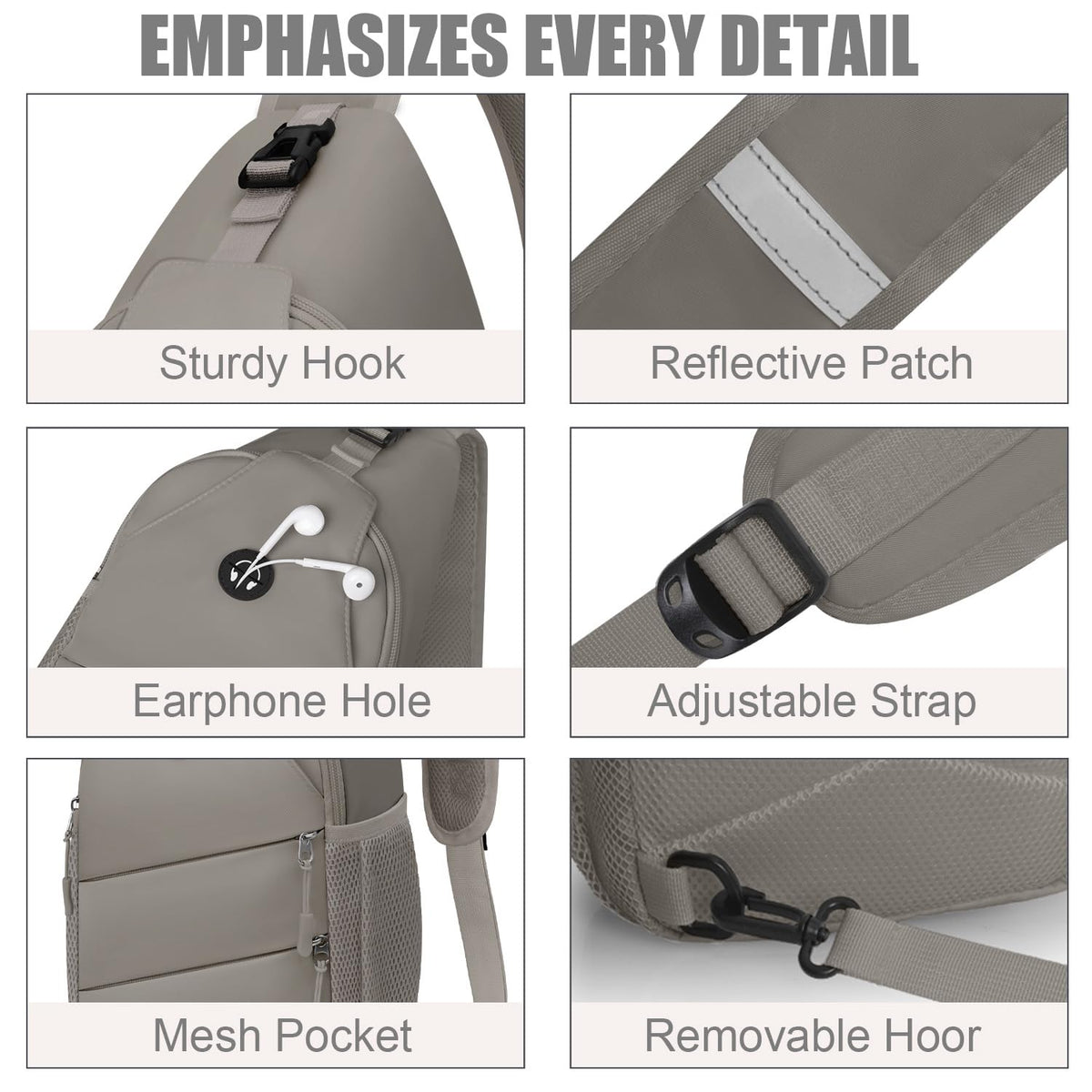 Pritent Crossbody Bags for Women Men Trendy Sling Bag Backpack Casual Chest Bag with Convertible Shoulder Strap