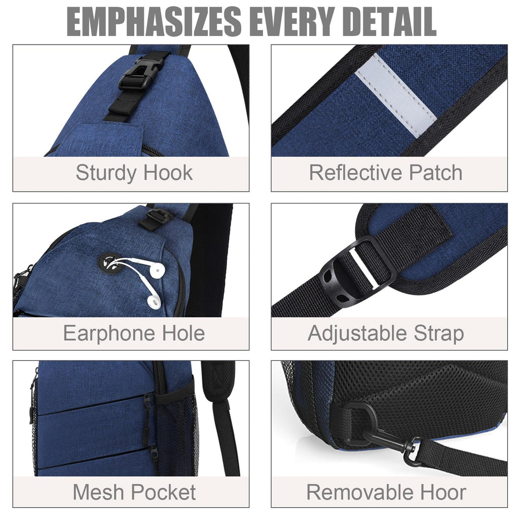 Pritent Crossbody Bags for Women Men Trendy Sling Bag Backpack Casual Chest Bag with Convertible Shoulder Strap