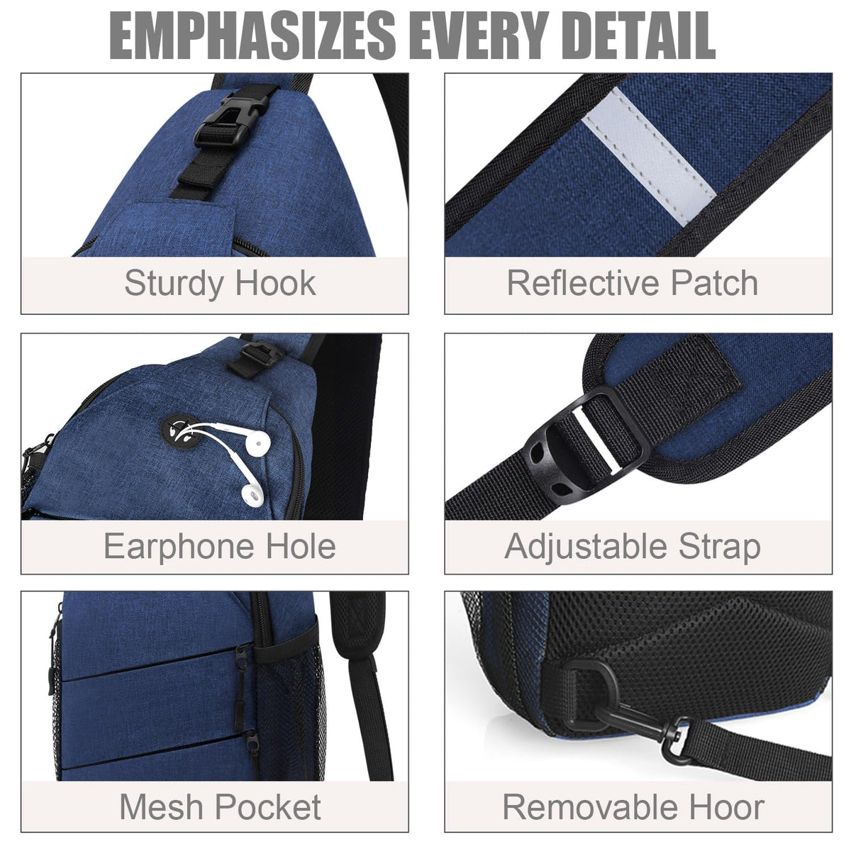 Pritent Crossbody Bags for Women Men Trendy Sling Bag Backpack Casual Chest Bag with Convertible Shoulder Strap