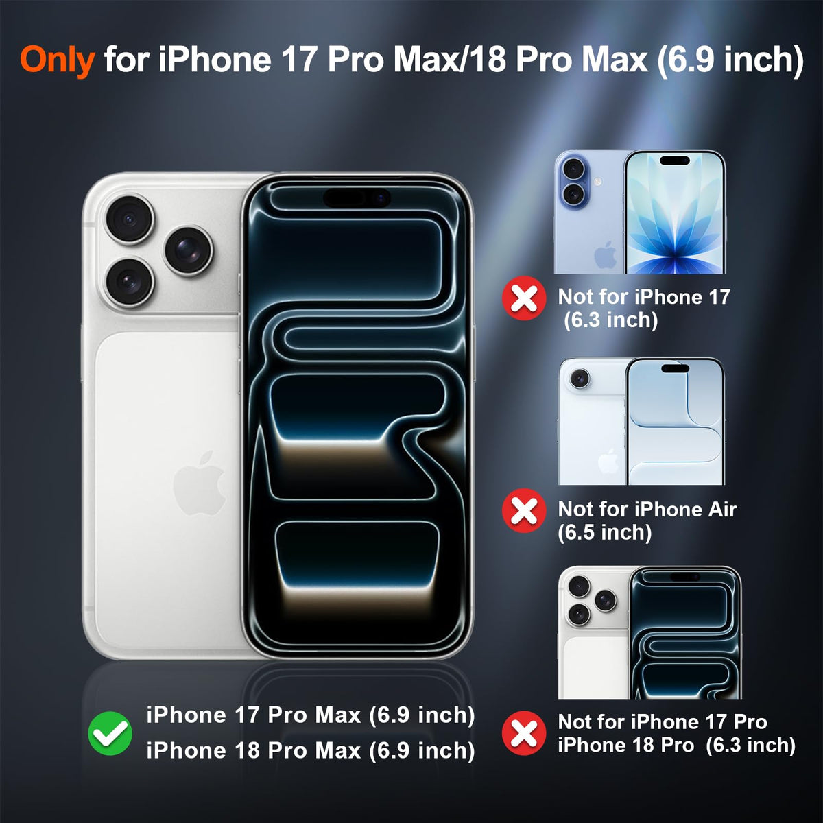 SUPFINE Magnetic for iPhone 18 Pro Max/17 Pro Max Case Dark Blue
