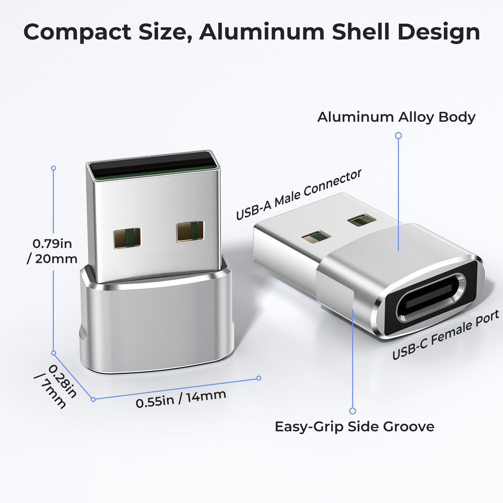 Basesailor USB C Female to USBA Male Adapter,Type C Charger Cable Connector