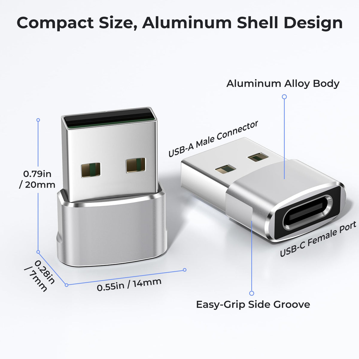 Basesailor USB C Female to USBA Male Adapter,Type C Charger Cable Connector