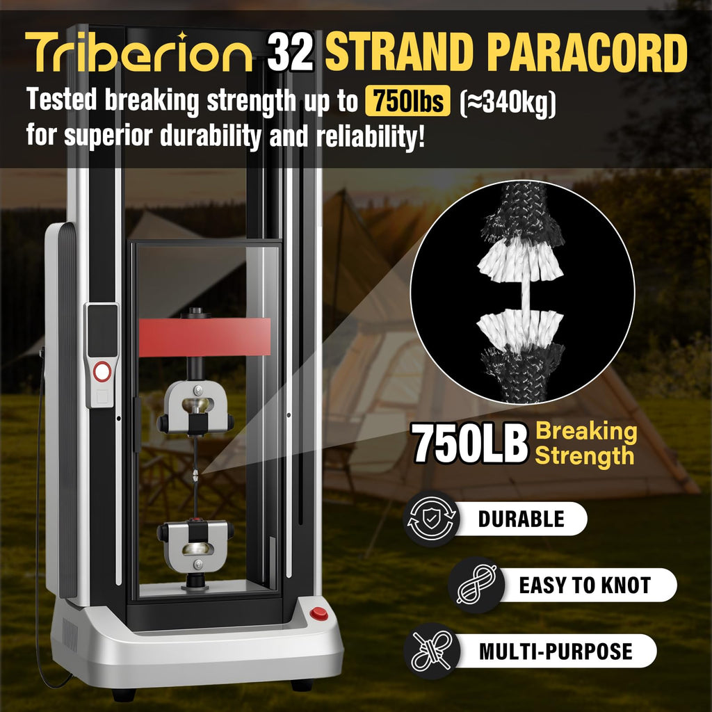 Paracord Rope 750 lb - 50ft 5/32" Parachute Cord 4MM 12-Strand para Cord - Heavy Duty Spool String for Survival,Camping Gear, Survival Bracelet, Clothesline - Black