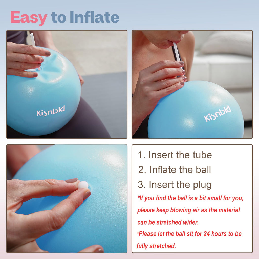 kisnbld 9 Inch Pilates Ball, Small Exercise Ball for Core &Physical Therapy
