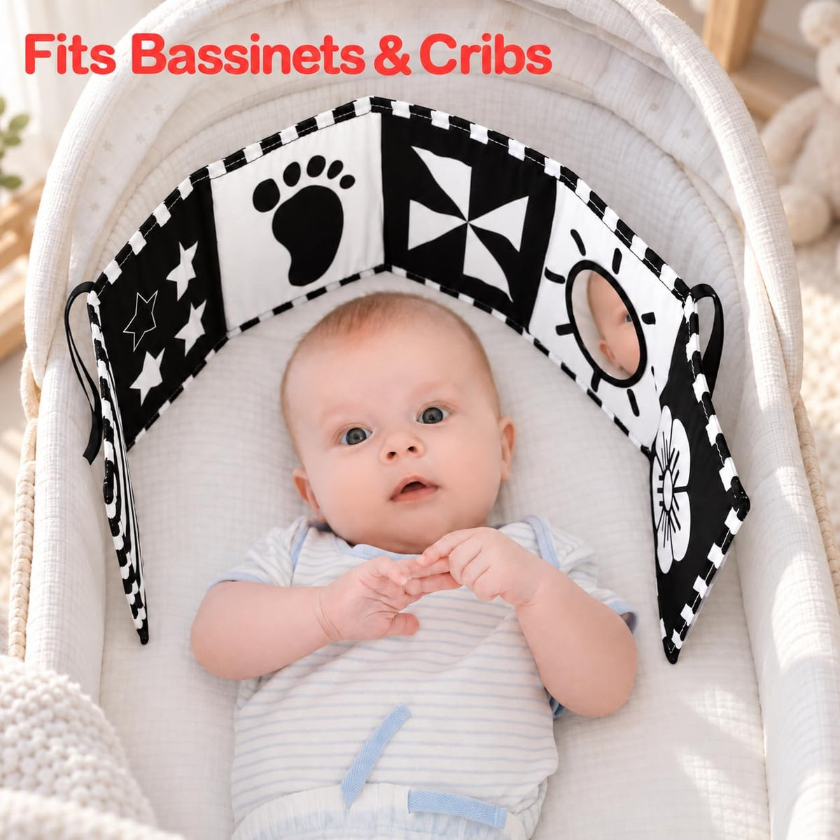 URMYWO Black and White Baby Toy, Tummy Time High Contrast Newborn Toys