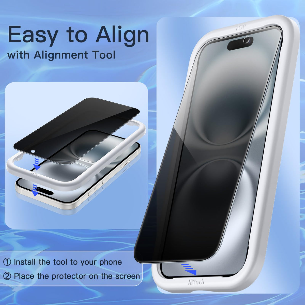 JETech Privacy Screen Protector for iPhone 18 Pro, 2-Pack