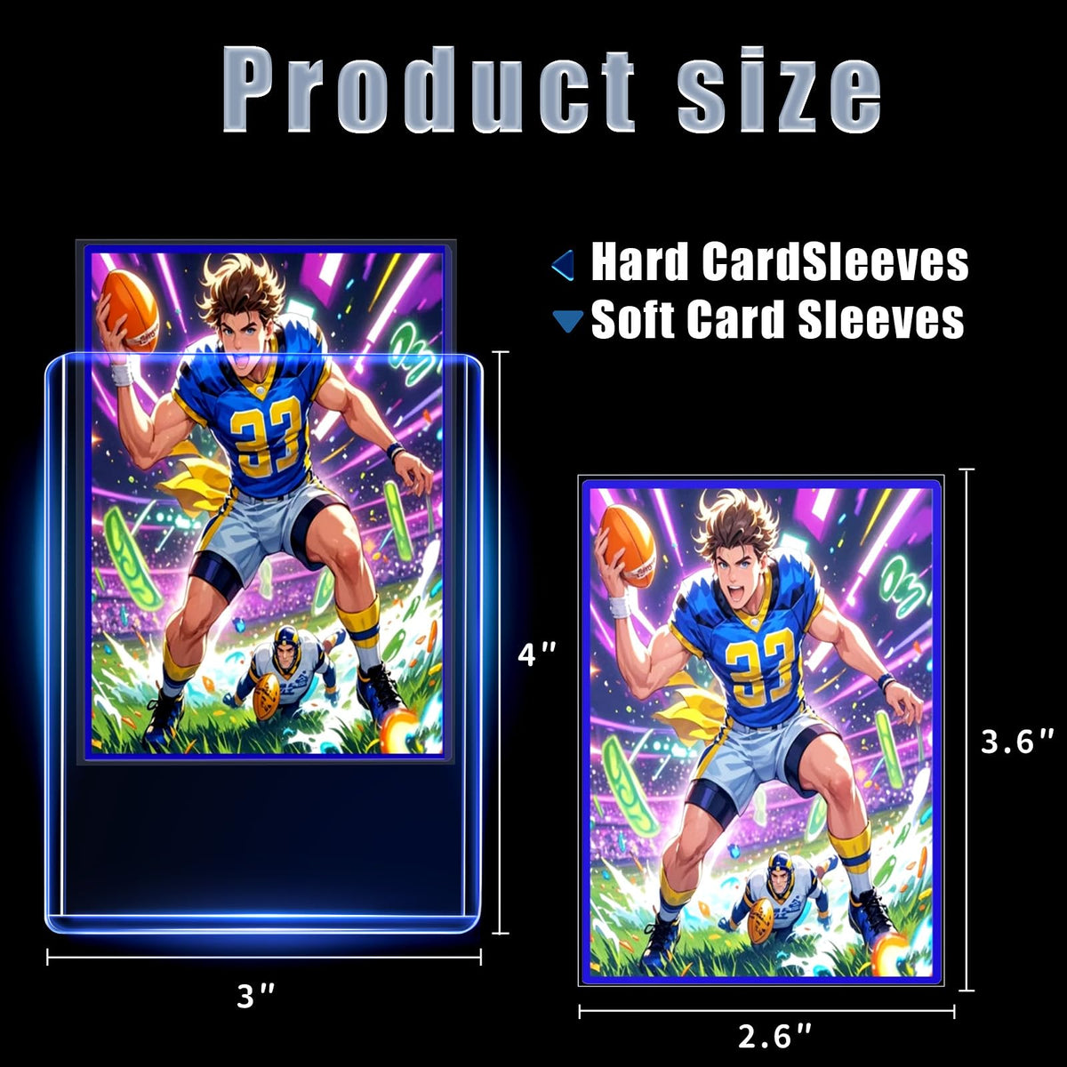 3"x4" Toploaders Card Protectors,100 Hard Holders + 100 Soft Sleeves