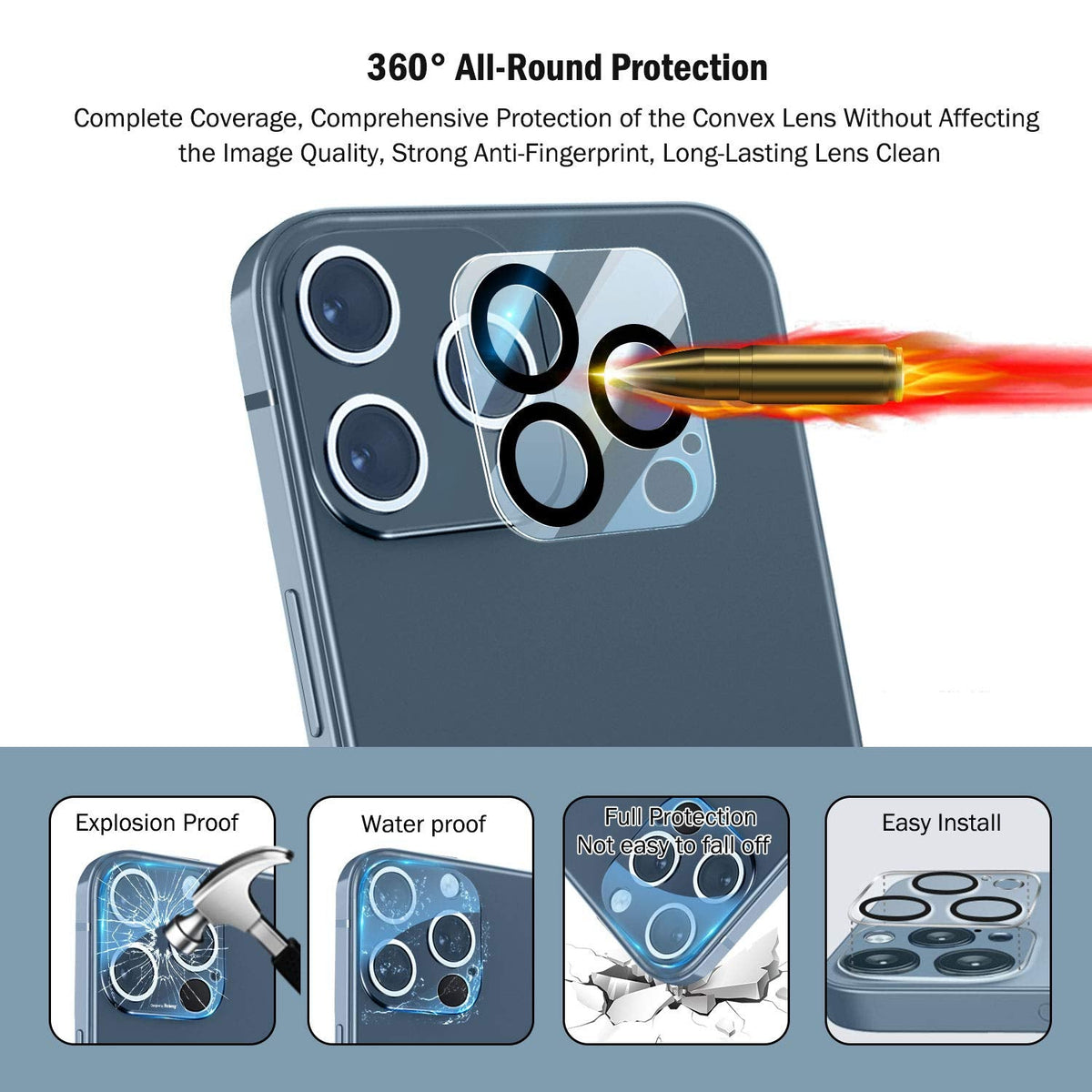 QHOHQ for iPhone 18 Pro Screen Protector, 9H+ Tempered Glass, 3+3 Pack