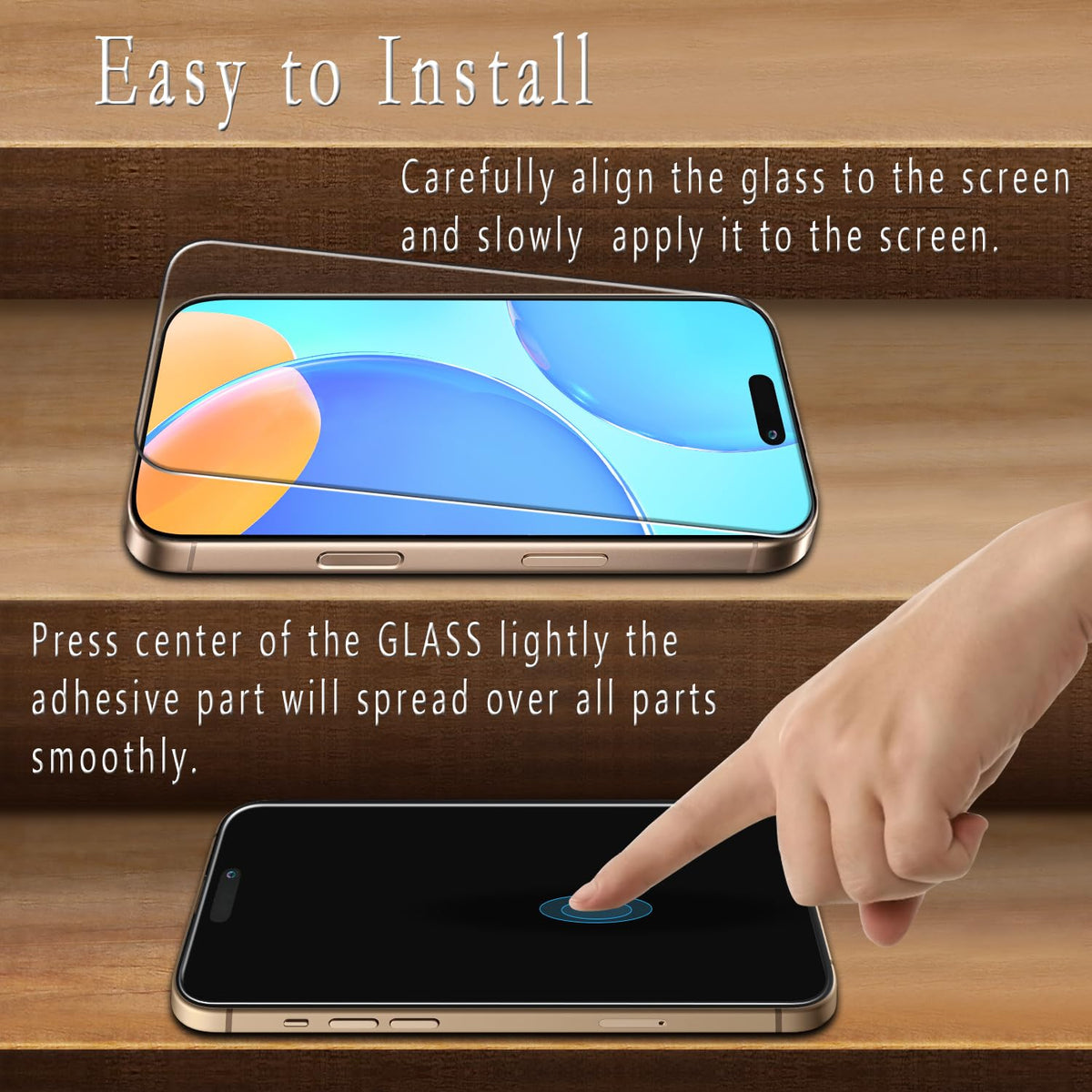 2 Pack Screen Protector for iPhone 16 Pro Max Tempered Glass