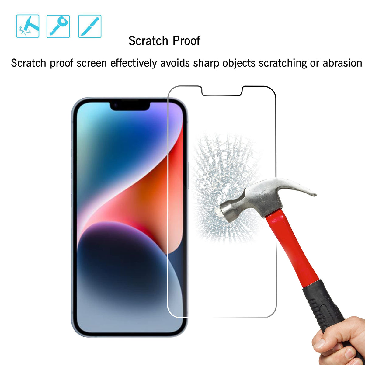 Ailun Screen Protector + Camera Lens Protector for iPhone 16, 3+3 Pack