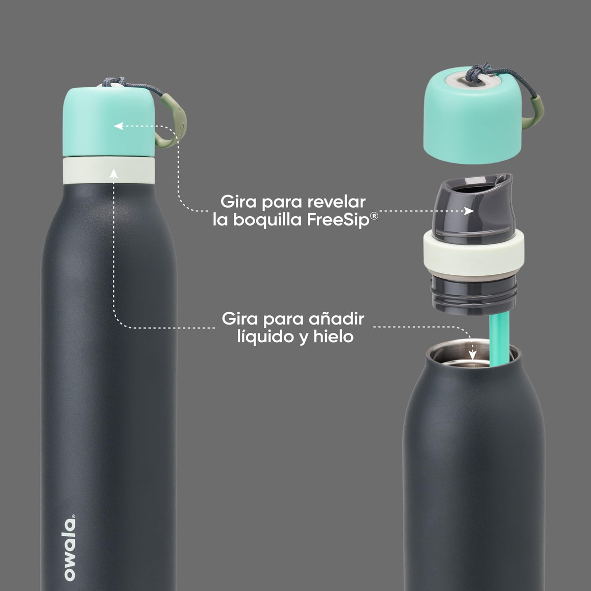 Owala FreeSip Twist Stainless Steel Water Bottle 24 oz Daybreak