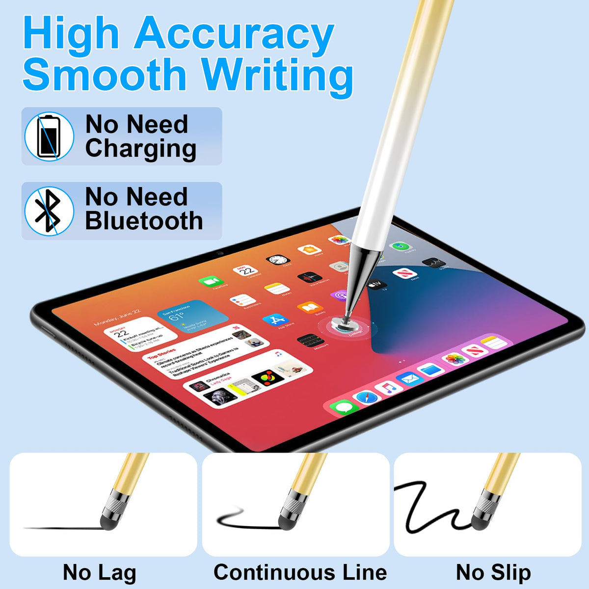 Bopomofo Stylus(5 Pcs),2-in-1 Stylus Pen for Touchscreen,Capacitive Stylus