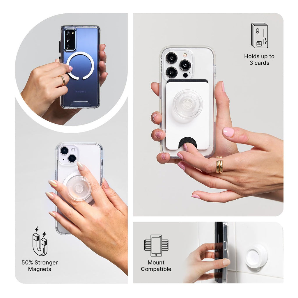 PopSockets Adhesive Phone Grip, Holder- Black