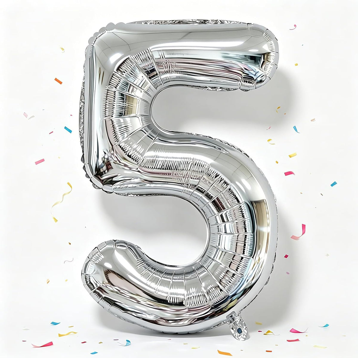 40 Inch Silver Number 5 Balloon,5th Birthday Decoration Boys Girls